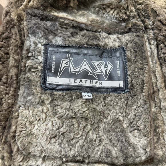 Vintage Flash Leather Sheepskin Shearling Lined Women’s Via Button Up Size Med - Picture 12 of 12